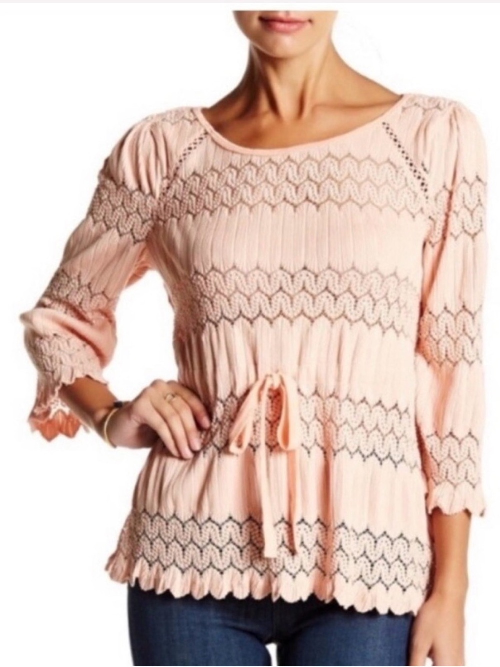 Free People Fire Island Open-Knit Top